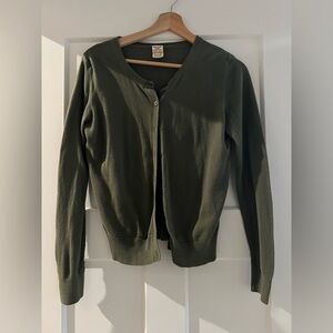 Women's Olive Green Cardigan Sweater